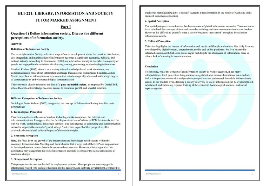 IGNOU BLI 221 Solved Assignment 2025-26 Free PDF Download